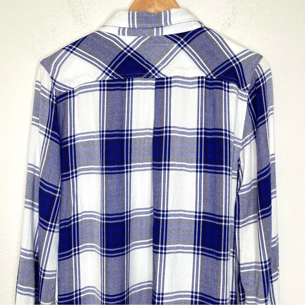 Rails Plaid Cobalt White Button Up Long Sleeve Sh… - image 5